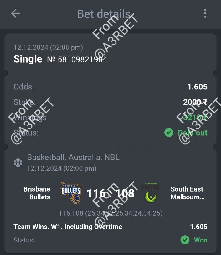 A3RBET's tweet photo. Basketball - NBL

🏀 Brisbane Bullets ML ✅ 
🔖 1.60
💵 30 Units

#GamblingTwitter #SportsBetting #TeamParieur #SportsBet #Betting #FreePicks #A3RBET #SportsBettor #NBLbetting #NBLaction #NBLgame #Basketball #Gambling #GamblingX #BettingTwitter

Like + RT https://t.co/SGIdIFqN3v