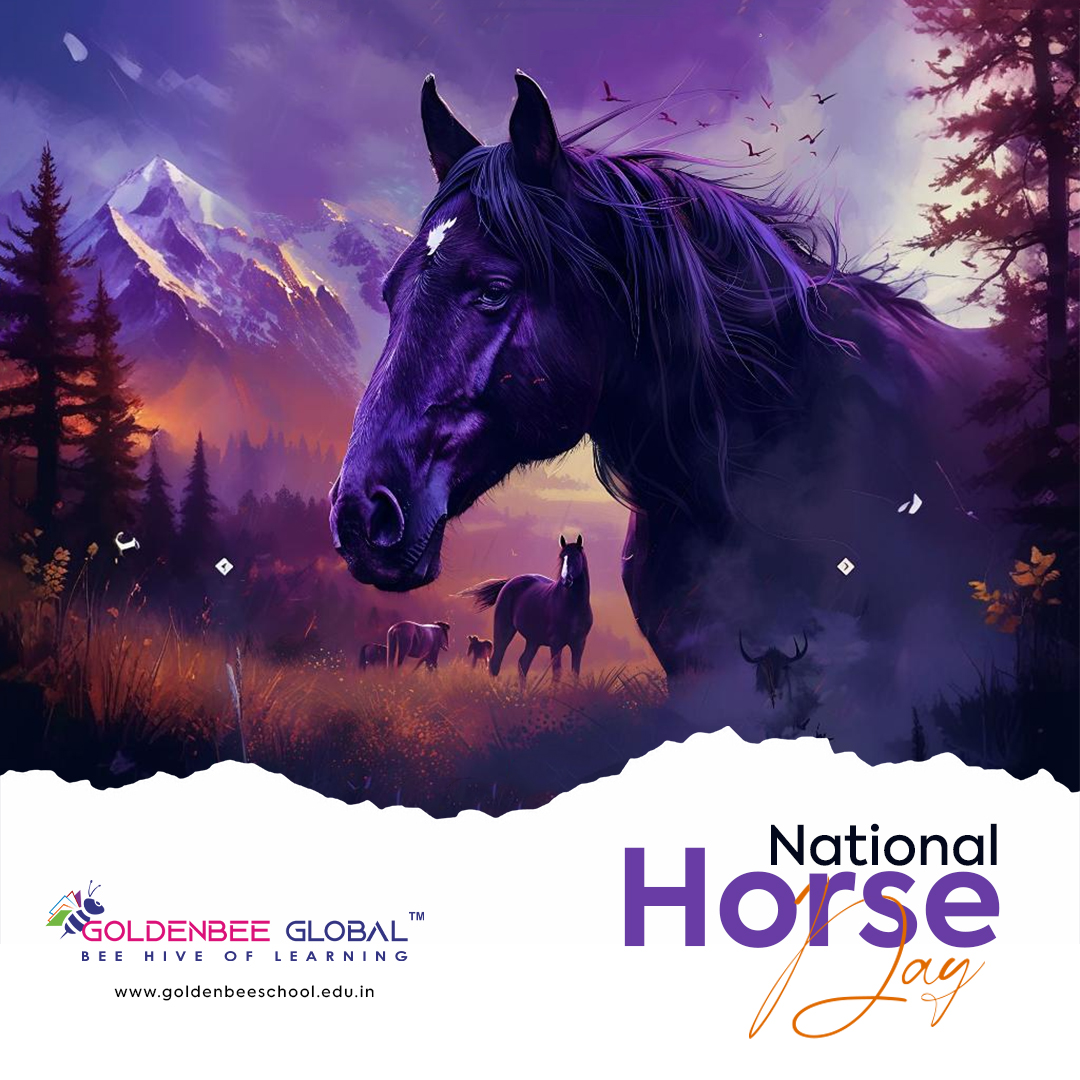 CampusGoldenbee's tweet photo. 🐴 Celebrating the majestic beauty and incredible spirit of horses on #WorldHorseDay! From their strength and grace to their loyal companionship 
#goldenbeeglobal #bengaluru #school #horse https://t.co/NuEZPoeb0G
