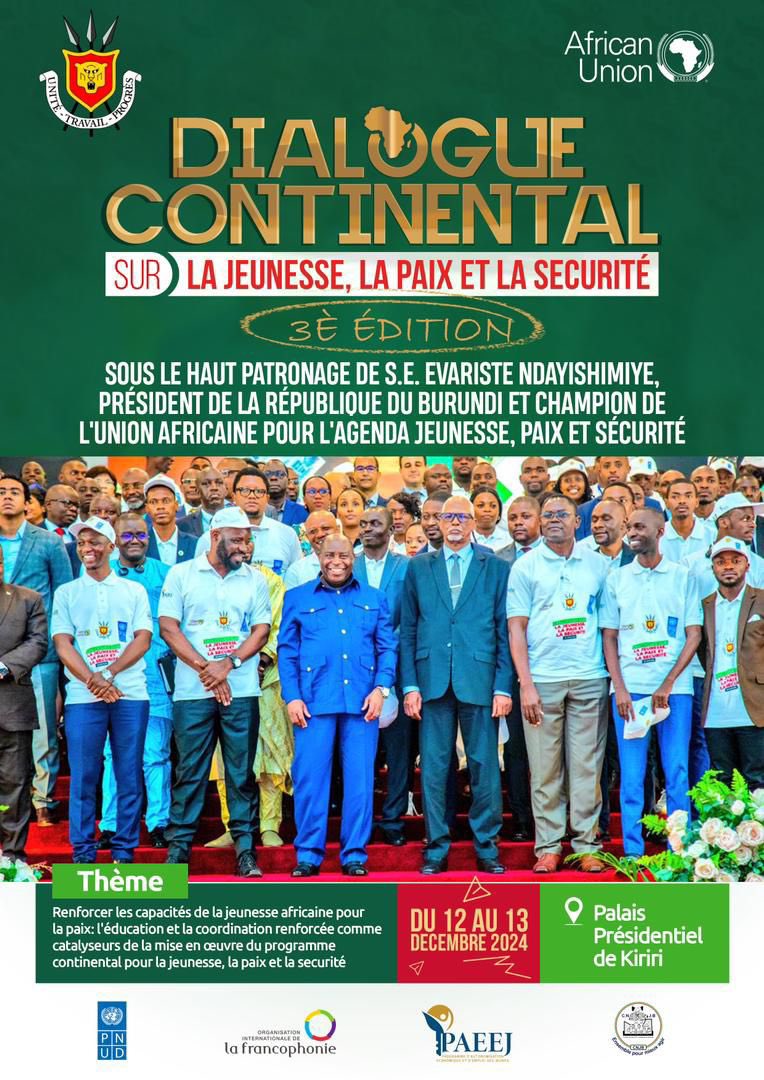 Uwihayedidier's tweet photo. La Jeunesse,pilier de la Nation 
en jouant un rôle important &amp;essentiel ds le progrès, la prospérité  et construction d'un Etat fort! Ce jour, Je vs souhaite plein succès&amp;bon résultat dans ce dialogue afin de développer nos continents! Le 🇧🇮 ma Patrie!Avec Dieu,Tout est possible! https://t.co/VBEIedYudX