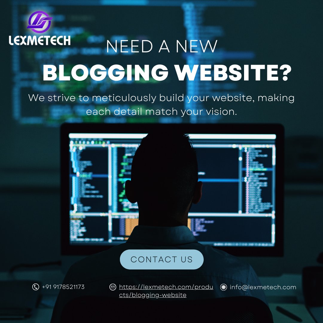lexmetech's tweet photo. Bring your ideas to life with Lexmetech Systems' expert blogging website development services! β¨π¨βπ»
#lexmetech #lexmetechsystems
#BloggingWebsite #WebDevelopment #ResponsiveDesign #DigitalCreativity #Lexmetechsolutions #CustomWebsites #ContentCreators #OnlinePresence #SEO https://t.co/I5sLRfnjOJ