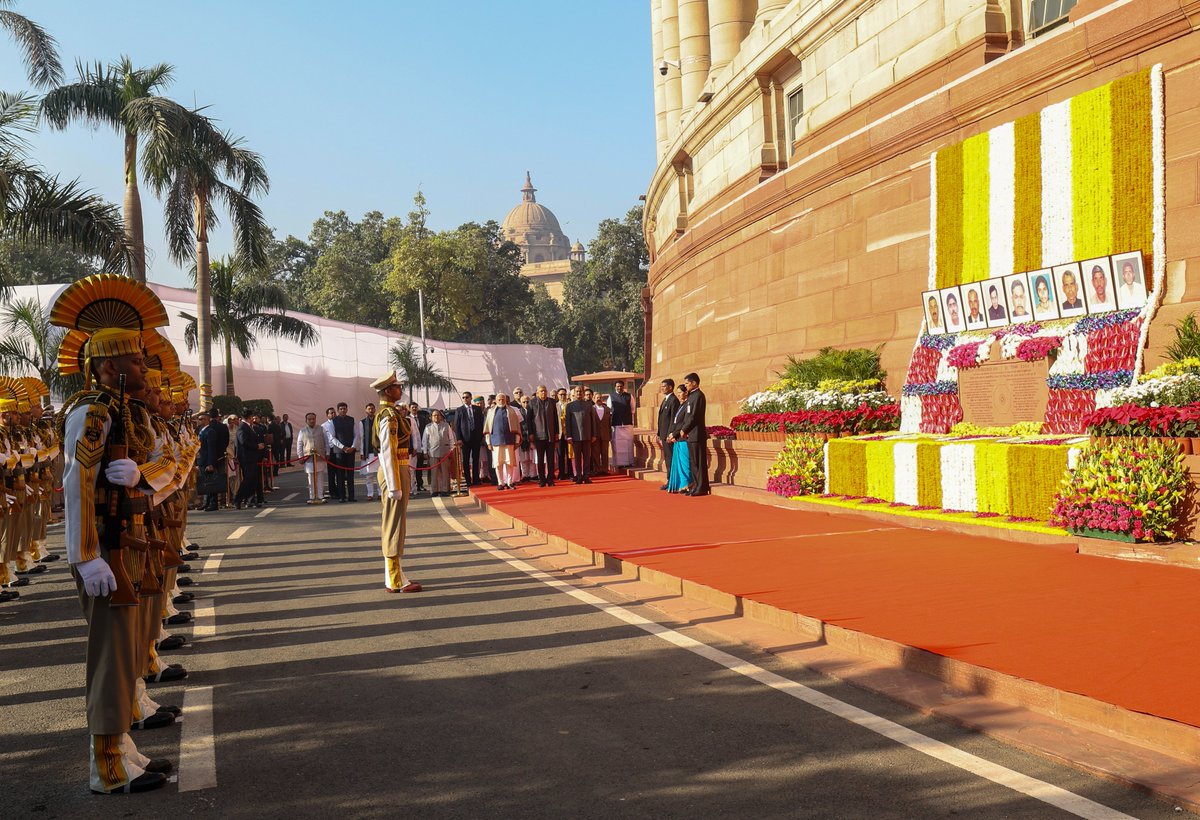Paid homage to those martyred in the 2001 Parliament attack. Their sacrifice will forever inspire our nation. We remain eternally grateful for their courage and dedication.