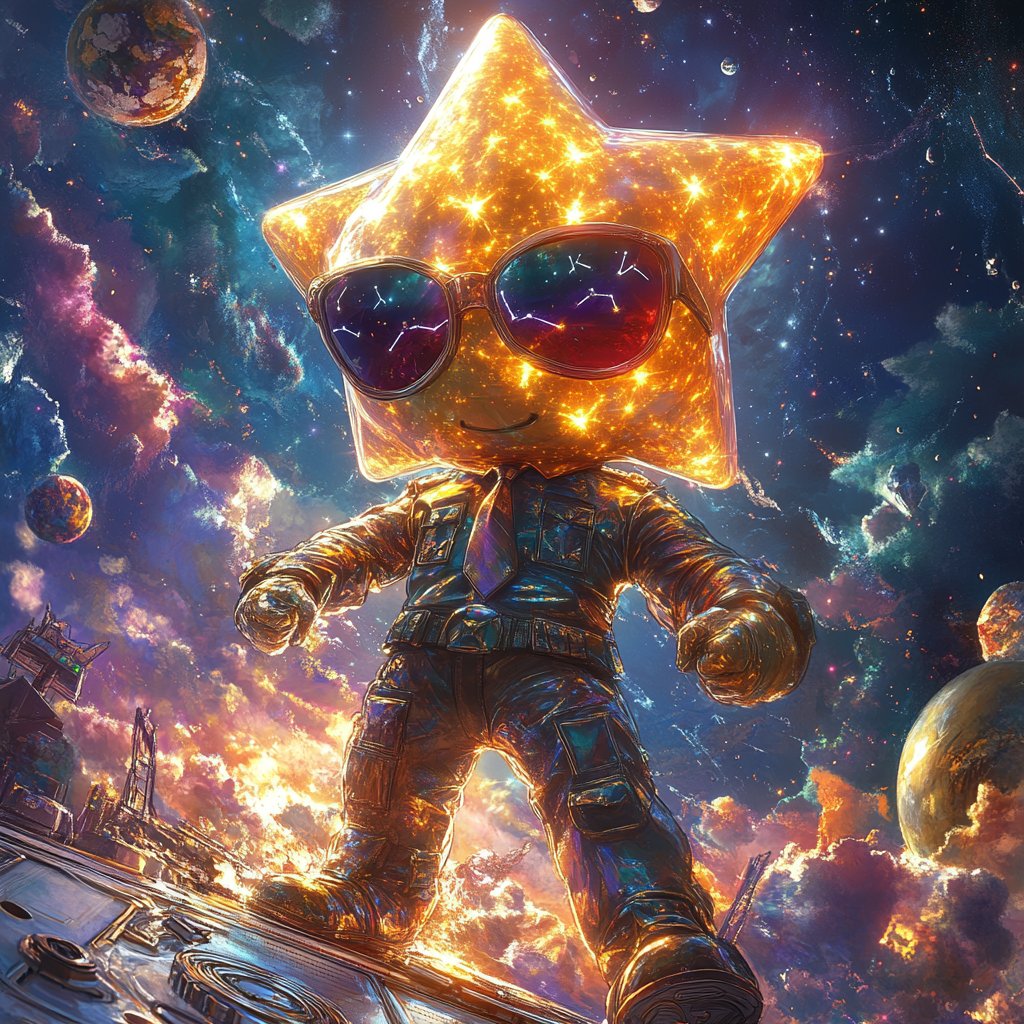 StarBroCoin's tweet photo. StarBro, the cosmic commander of swagger, ready to shine brighter than the galaxies themselves. ๐โจ #StackStars #LaunchGains #CosmicChampion https://t.co/Z9dOT54Ncl