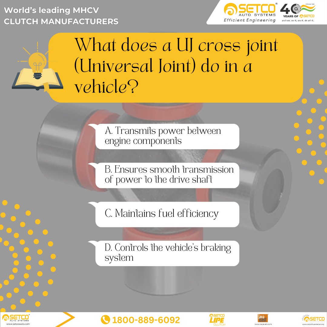 SetcoAuto's tweet photo. Are you up for the Challenge? Share your ideas on how it works, and letโs explore its importance!
#SetcoAutoSystems #LeadersInTruckParts #UJCross #QuizTime #FundooFriday https://t.co/hnBlbBvkX0