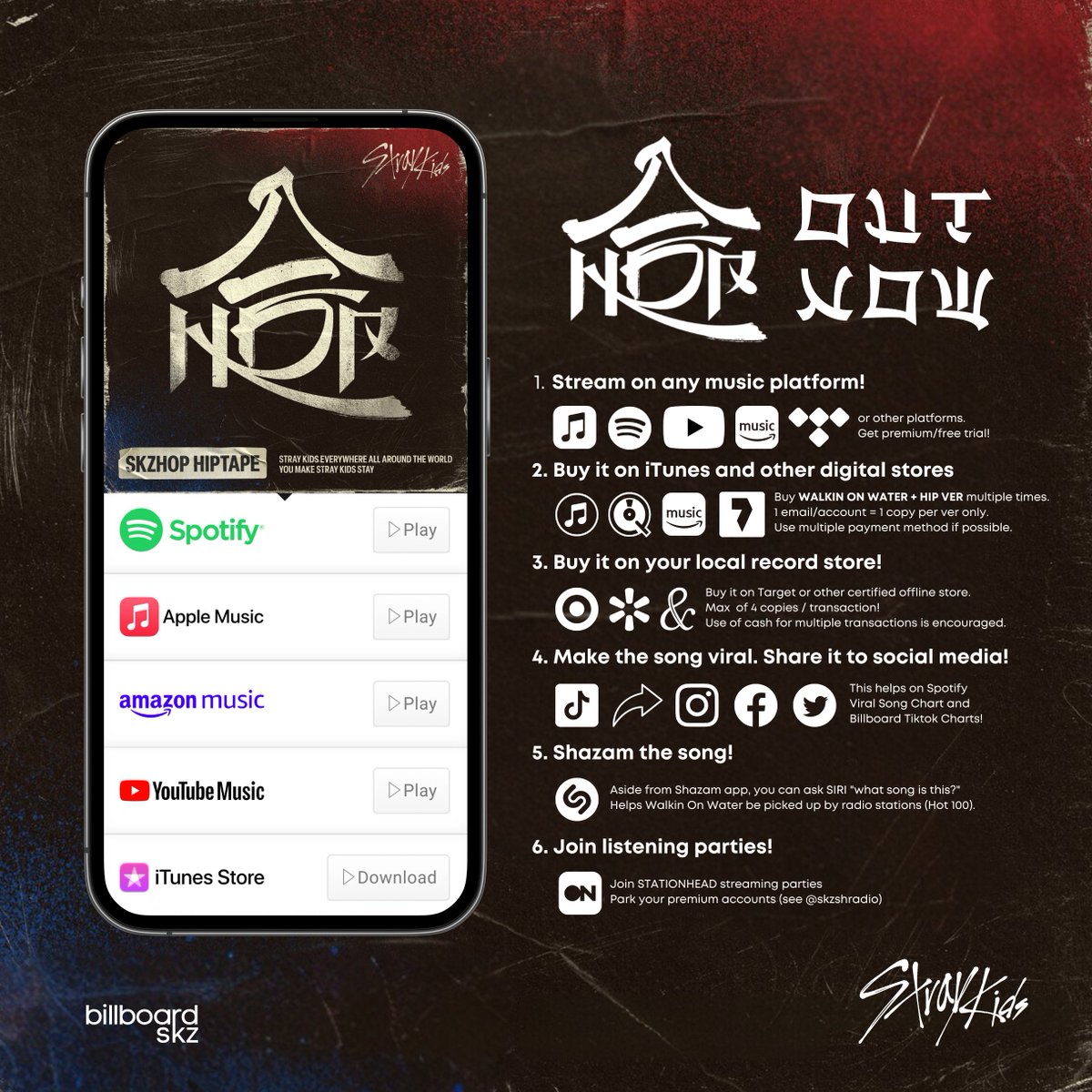 SKZHOP HIPTAPE "HOP" OUT NOW

Listen to the Special Stray Kids Mixtape Album:
💦 stray-kids.lnk.to/HOP

STRAY KIDS HOP OUT NOW
#WalkinOnWater_OutNow
#우리_스키즈_정상컴백_合니다
#WalkinOnWater <a href="/Stray_Kids/">Stray Kids</a>