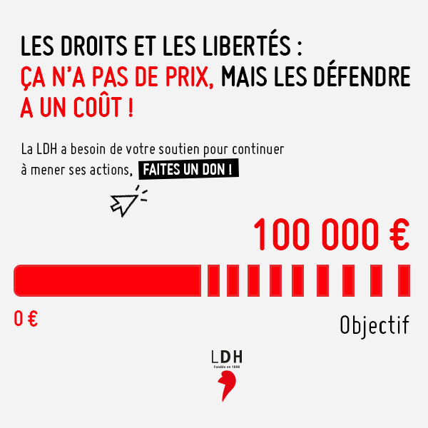 Association indépendante, la #LDH a plus que jamais besoin de vos dons pour continuer à défendre les droits fondamentaux &amp; les libertés. Aidez-nous à atteindre l'objectif de 100 000€ récoltés avant le 31 déc, faites un #DonLDH !
ldh.fr/don-x24