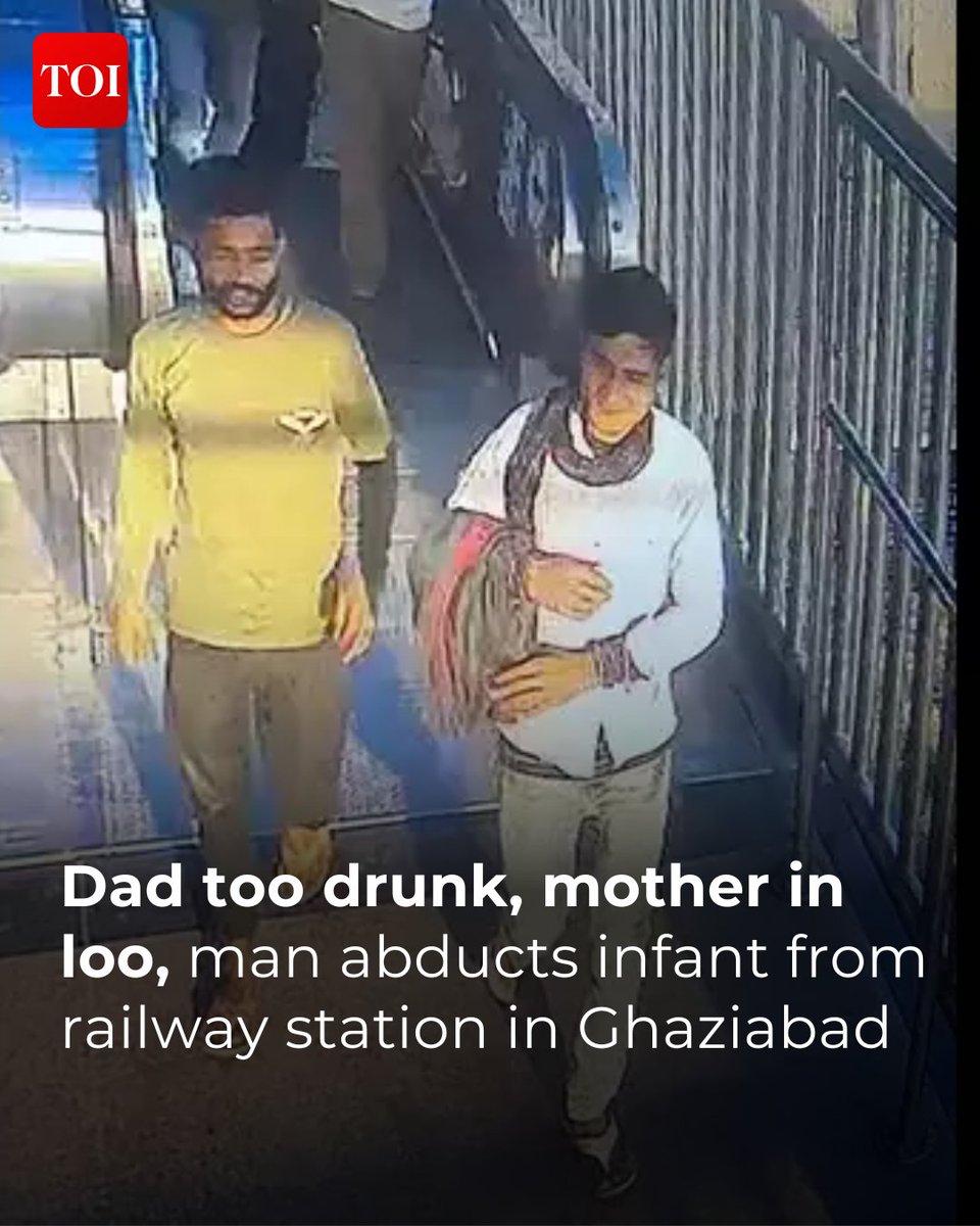 timesofindia's tweet photo. A 4-month-old baby girl was abducted from a #Ghaziabad railway station.
The girl's father befriended two men while waiting for a train to Agra. One of them offered him money for his daughter. While Deepak was intoxicated and his wife was using the restroom, the man abducted the child.
Read more: https://t.co/paz6riJMQj