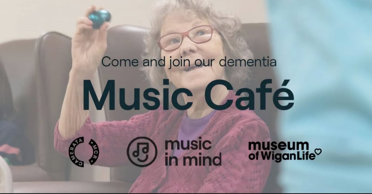 WiganMuseum's tweet photo. Don't miss @MancCamerata's last 'Music Café' of 2024. Come and enjoy a #festive friendly, relaxed #music and chat session for people living with #dementia, their families, and #carers.
#MusicInMind #Wigan #Memory
📅 Monday 16 December
⌚ 1-3pm
💷 Free, no need to book https://t.co/MmBPjEu8g6