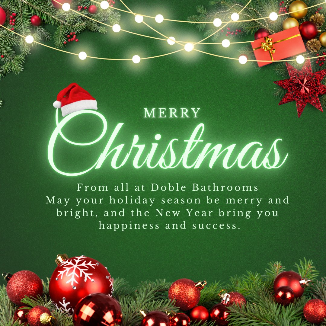 DobleBathrooms's tweet photo. From all at Doble Bathrooms
May your holiday season be merry and bright, and the New Year bring you happiness and success https://t.co/8NmwJuyiUz