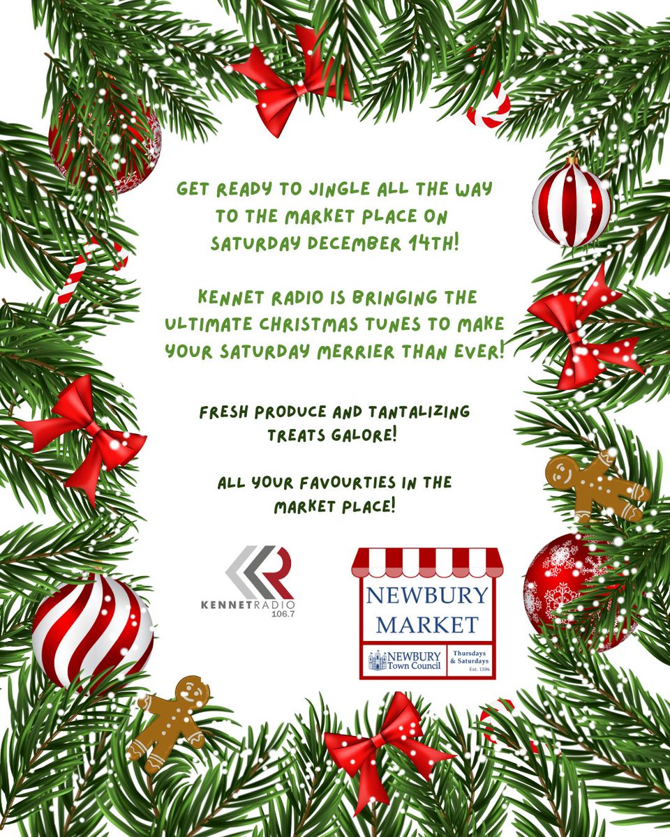 If you're coming into town tomorrow there's lots going on all day! As well as the Christmas Artisan Market in Northbrook Street, our <a href="/NewburyMkt/">Newbury Market</a>  will be in the Market Place with all your regular traders and <a href="/KennetRadio/">Kennet Radio</a>  will be there all day to play those Christmas tunes 🎄🎄