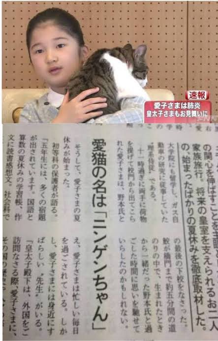 会話 (@bad_texter) on Twitter photo 愛子様の飼っている猫の名前 愛子様の飼っている猫の名前