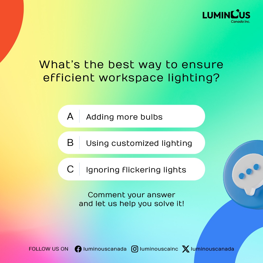 LuminousCanada's tweet image. Stay connected with Luminous Canada for the latest updates on sustainable lighting solutions! 🌟
#LightingTips #WorkspaceLighting  #SustainableLighting #Productivity #LuminousCanada