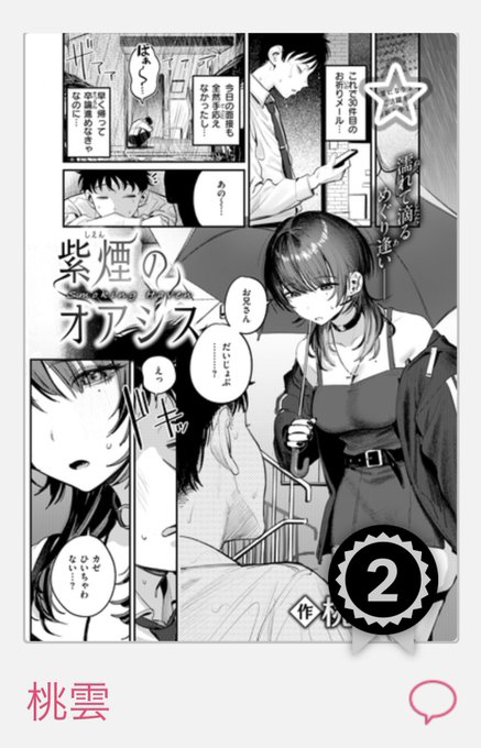 快楽天1月号に掲載中の『紫煙のオアシス』がKomiflo新作ランキング2位になってました!読んでくださった方、ありがとうございます!https://t.co/s8kDVVHlX3
▼よかったら読者アンケートの方もこ協力いただけると嬉しいです…!
https://t.co/ToRr4k4q0H 