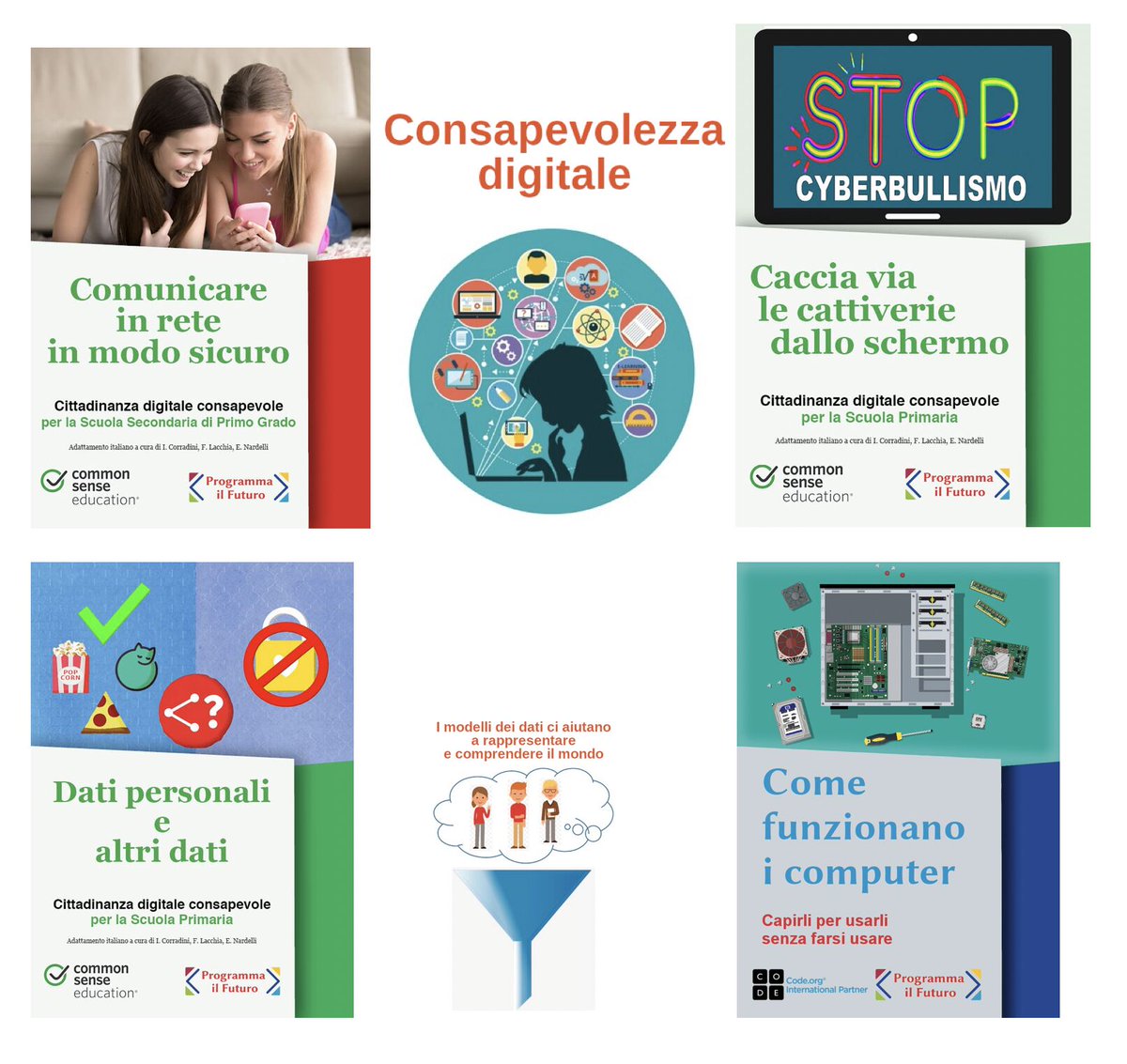 Lezioni e materiali didattici per le scuole primarie, secondarie di primo e secondo grado, con l'obiettivo di promuovere la #consapevolezzadigitale con <a href="/ProgrammaFuturo/">Programma_il_Futuro</a> programmailfuturo.it/come/cittadina…
