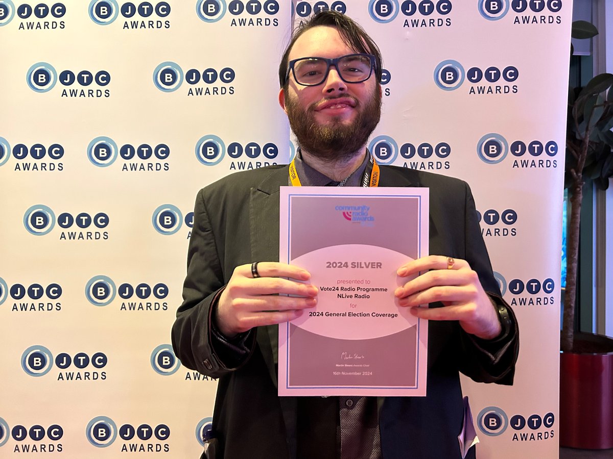 IronsideKate's tweet photo. Congratulations to @colemason31 of @UniNorthants for 2nd prize in @BJTC_UK award for Best Sports Journalism!

&amp; to Cole again &amp; @UniNorthants journo students &amp; rest of @BJTC_UK  student journo team who picked up their @CRAwards silver award for Best Election Coverage last night https://t.co/K1ZGqP7ivb