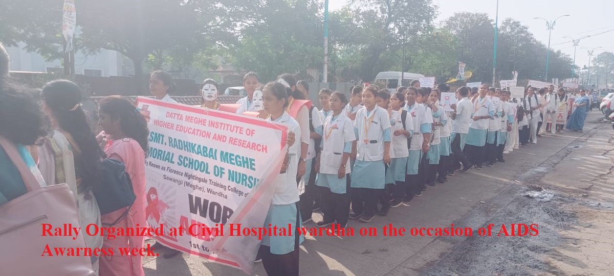 fntcnwardha's tweet photo. On December 3, a rally at Civil Hospital and Zilla Parishad Office, Wardha, highlighted collective efforts to combat HIV/AIDS. Esteemed guests like Mr. Jatin Rahman, CEO of Zilla Parishad, addressed the rally. A poster competition held the same day showcased student creativity. https://t.co/P0tdKEVebL