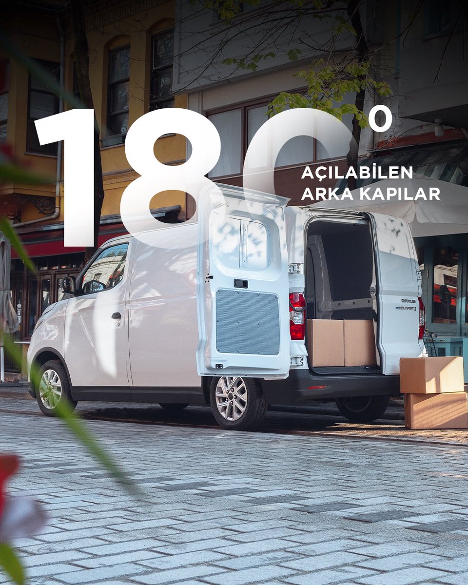 Şehir içi taşımacılıkta ideal çözüm: Maxus eDELIVER 3! 180° açılabilen arka kapıları ile yükleme yapmak artık çok daha kolay.​
​
#MAXUS #eDELIVER3 #ElektriğinBereketi