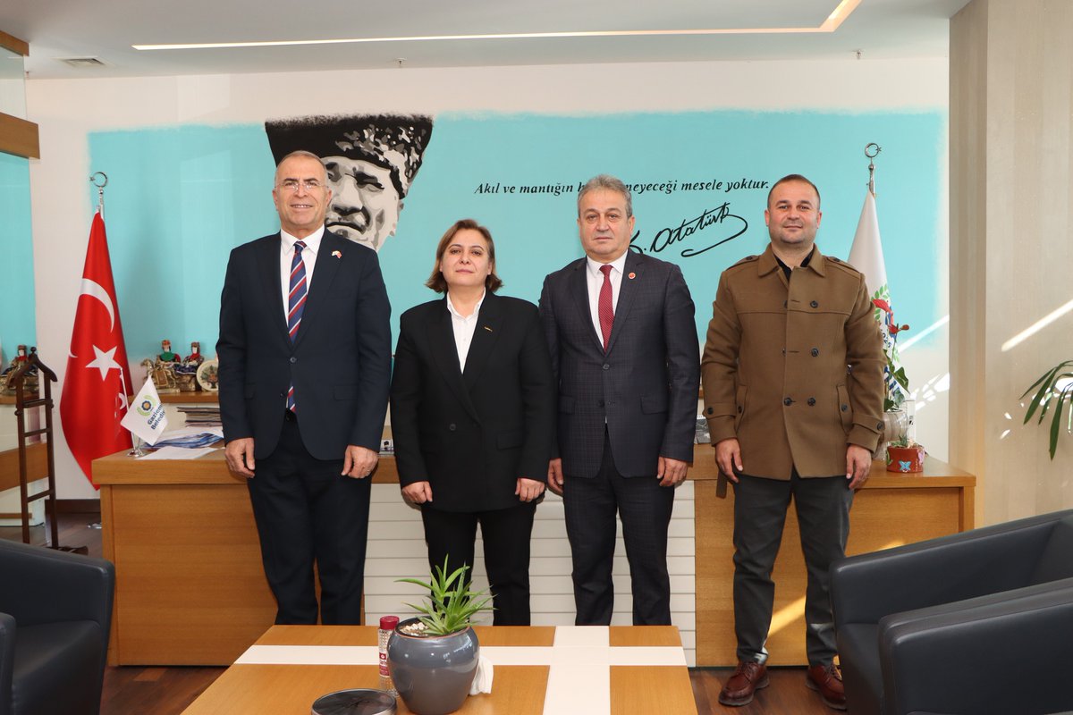 Kulabelediyesi's tweet photo. Kula Belediye Başkan Vekili Semra Gündüz, yerel yönetimlerde işbirliği ziyaretleri kapsamında İzmir'in Karşıyaka, Gaziemir ve Urla Belediye Başkanları ile bir araya geldi. https://t.co/qy4ZbsP62S