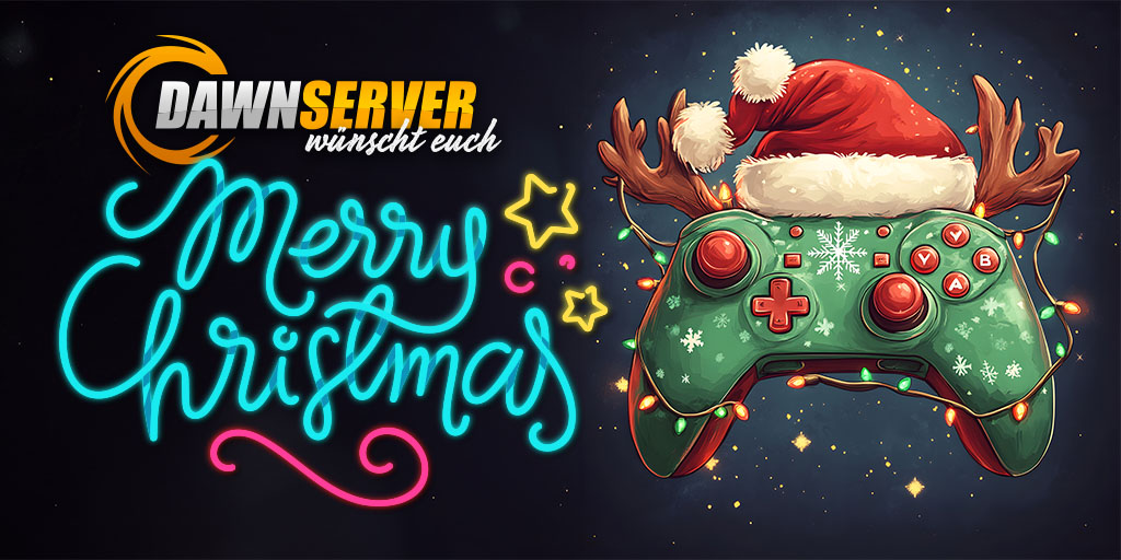 🎮 Frohe Weihnachten! Danke, dass ihr 2024 so episch gemacht habt. Wir halten eure Server auch über die Feiertage stabil. Feiert schön! 🌟 Euer Team von dawn-server.de #GamingCommunity #MerryChristmas