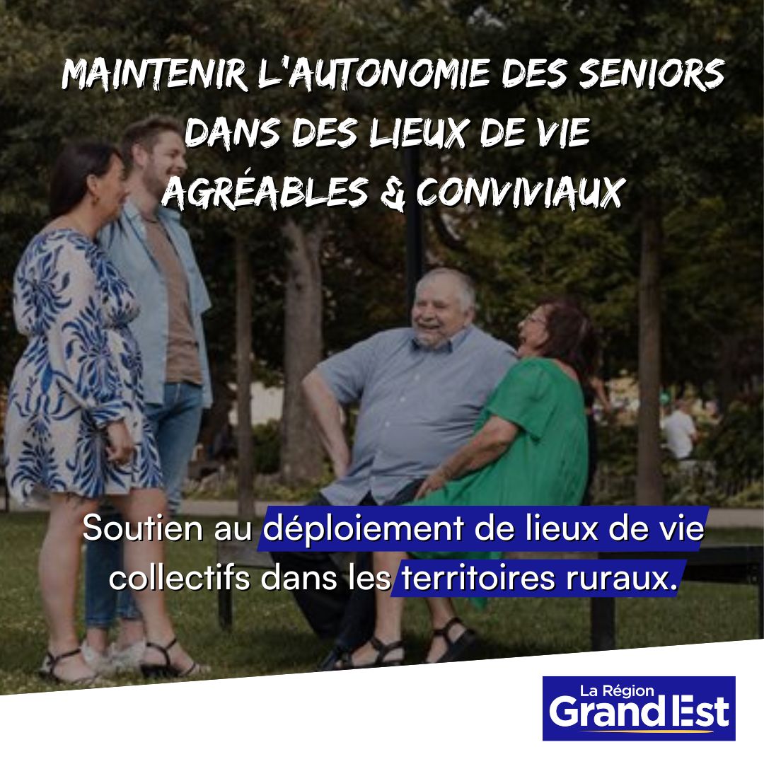 regiongrandest's tweet photo. 🏡 Maintenir l'autonomie des seniors dans des lieux de vie agréables &amp; conviviaux !
👵 La Région #GrandEst soutient le déploiement de lieux de vie collectifs, inclusifs et innovants dans les territoires ruraux.
#SPDec24 https://t.co/oO9ghI2sVE