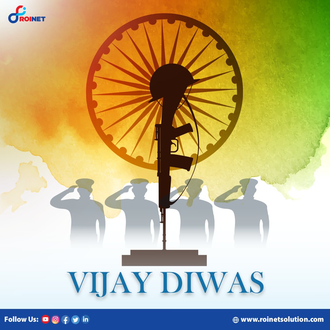 Celebrating the spirit of victory and sacrifice!

ROINET wishes everyone a proud and inspiring Vijay Diwas.

Let’s honor our brave soldiers whose courage and dedication brought us glory.

#ROINET #VijayDiwas #PrideAndSacrifice #VictoryDay #SaluteToHeroes #IndianArmy