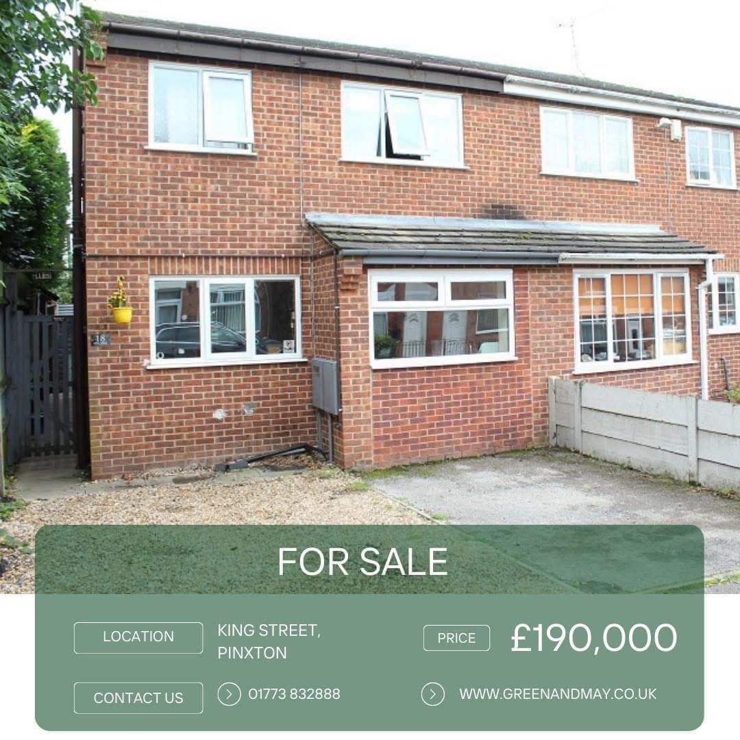 GreenAndMay's tweet image. 🏡✨ Dream Home for Sale on King Street! 
🏡 Bonus Summer House!
Perfect for a home office, gym, or teen hangout!

#Pinxton NG16 6NL
💷 £190,000
Full details and photographs 📷: greenandmay.co.uk/property/?ref=…
Call ☎️ 01773 832888 to view this property