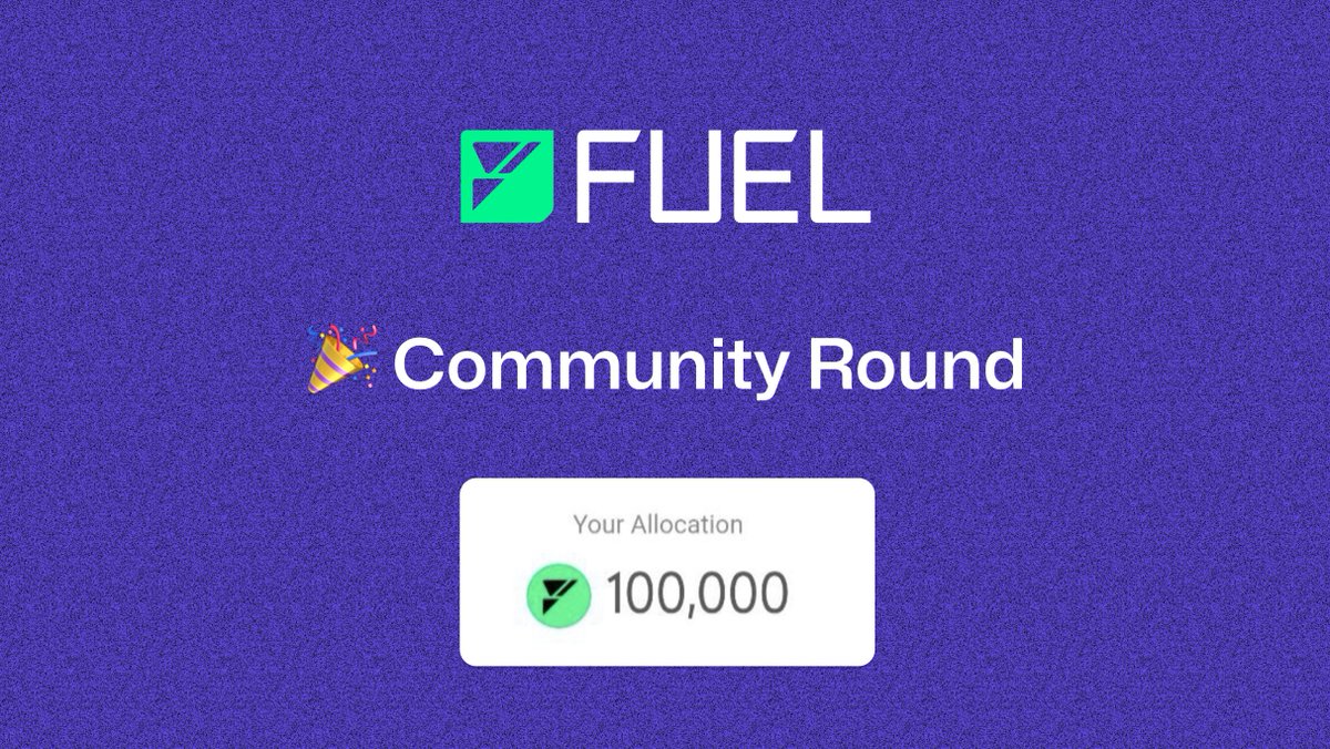 Check whether you are eligible for the $FUEL community round • Token total  supply: 10B • Community round: 100M • Sale price: $0.02 • FDV [community  round]: $200M ⭐️ Eligibility: Used fuel