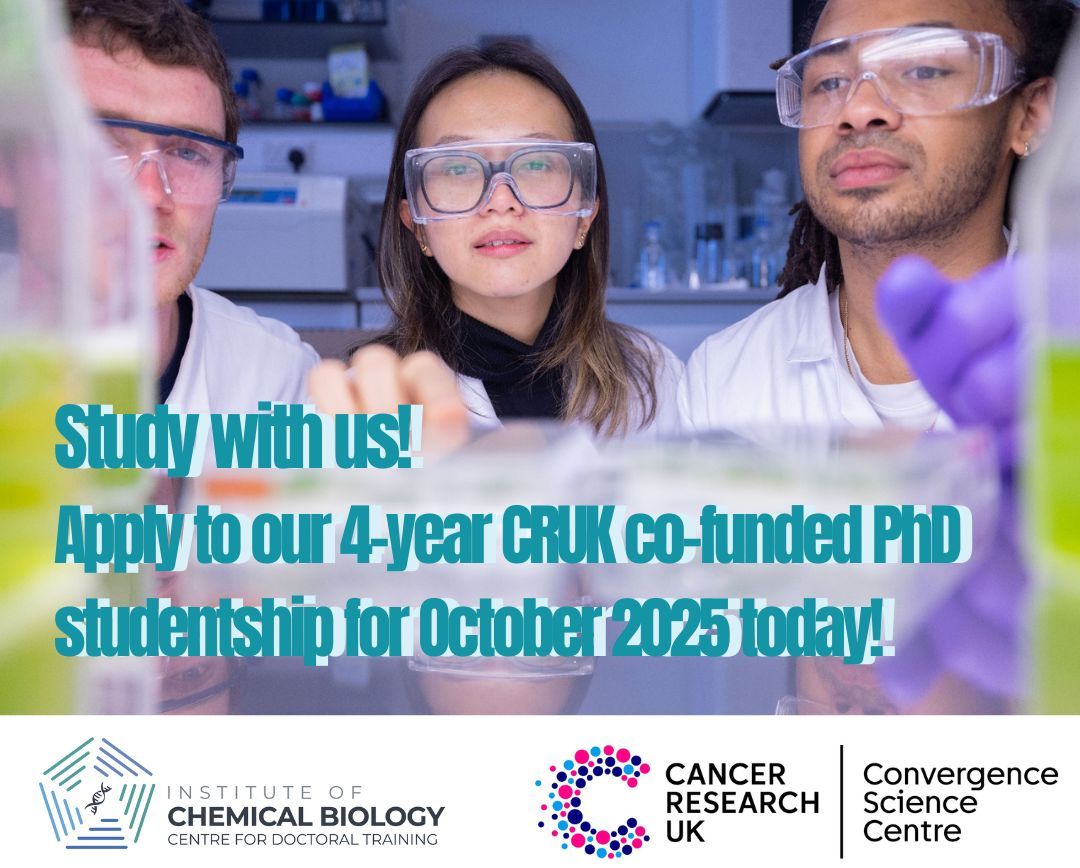 icbcdt's tweet image. 🎓 Exciting opportunity!
We’re offering 3 x 4-year PhD studentships (starting Oct 2025) in partnership with the CRUK.
🧪 PhD-only (no MRes)
🏠 Home candidates only
Explore projects: buff.ly/3OOYZd7
Apply here: buff.ly/3VCr9M1
#ICBCDT #PhDopportunities