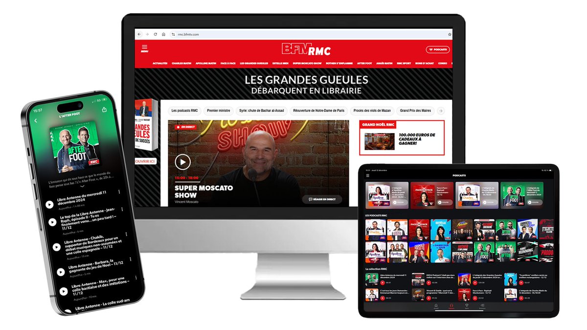 [AUDIENCES]

💥📊 <a href="/RMCInfo/">RMC</a> 1ère radio généraliste sur les supports numériques ! 

➡️ 807 000 auditeurs chaque jour sur les supports digitaux. 
➡️ 33% de l'écoute RMC sur le digital. 

🏆 Ces excellents résultats permettent à RMC de se classer 1ère radio généraliste de France.