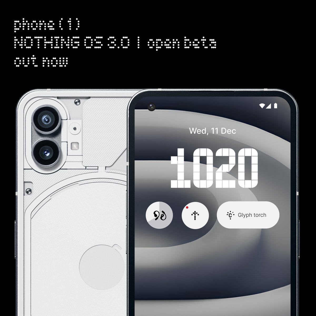 A good day for Phone (1) users.  

Our Nothing OS 3.0 Open Beta program is ready for you.  

Learn everything on the Nothing website.