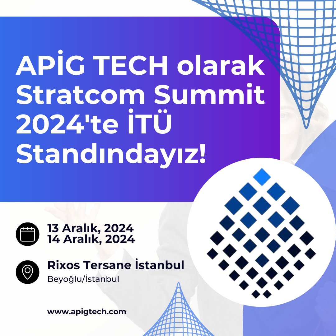 <a href="/apigtech/">apigtech</a> olarak Stratcom Summit 2024’te yerimizi aldık! Yenilikçi teknolojilerimiz ve projelerimizle İTÜ standında sizleri ağırlamaktan mutluluk duyuyoruz.
🚀 Yapay zeka ve inovasyonla geleceği şekillendiren projelerimizi tanımak için bize katılın!

#itu1773 #apigtech
<a href="/itu1773/">İTÜ - İstanbul Teknik Üniversitesi</a>