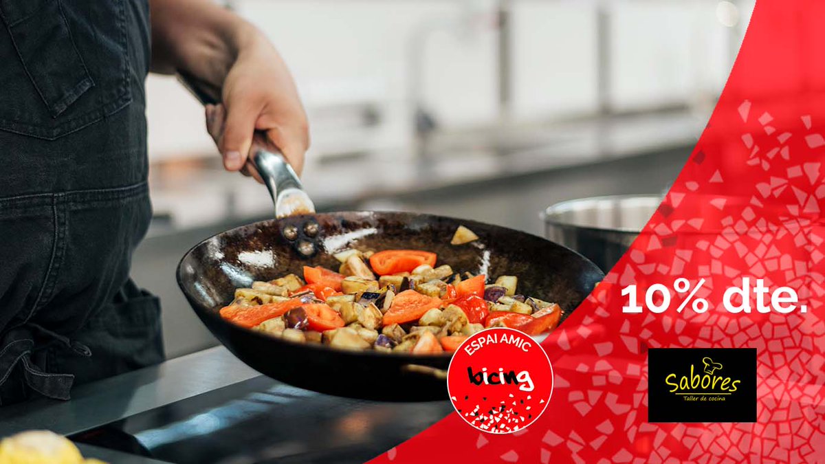 #EspaiAmic

T'ha tocat ser amfitrió aquestes festes i vols cuinar alguna cosa especial? 👉Sabores Taller ofereix a tots els usuaris i usuàries de #bicing un 10% de dte. en els seus tallers de cuina! 🍲🧑‍🍳

Consulta condicions➡️ ow.ly/EAp150Qf4gf