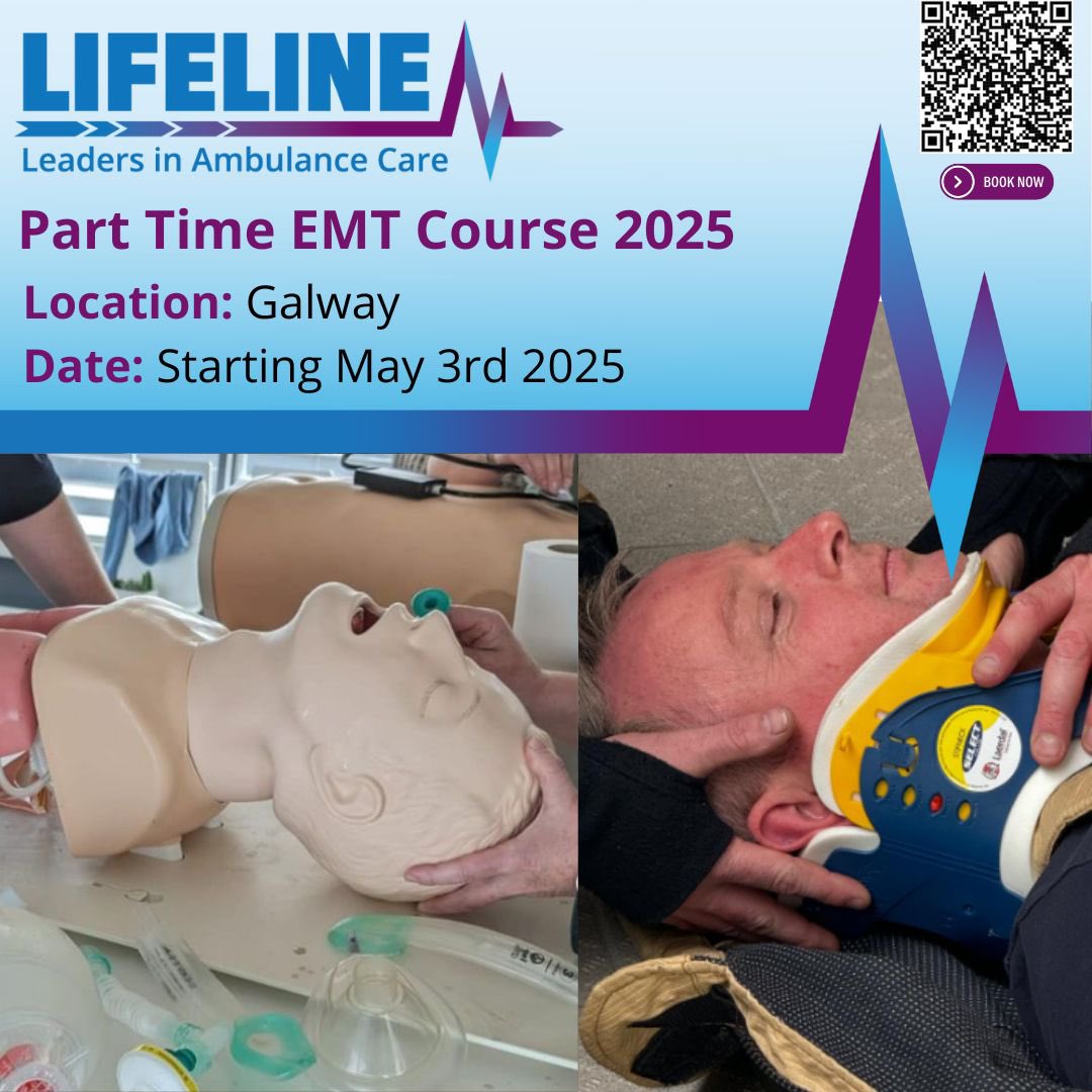 Interested in doing your E.M.T course in 2025? Lifeline Ambulance Service have full time and part time courses taking place all over the nation! Check out our Galway courses and book now before it’s too late! #LeadersInAmbulanceCare #E.M.T #🚑🩺