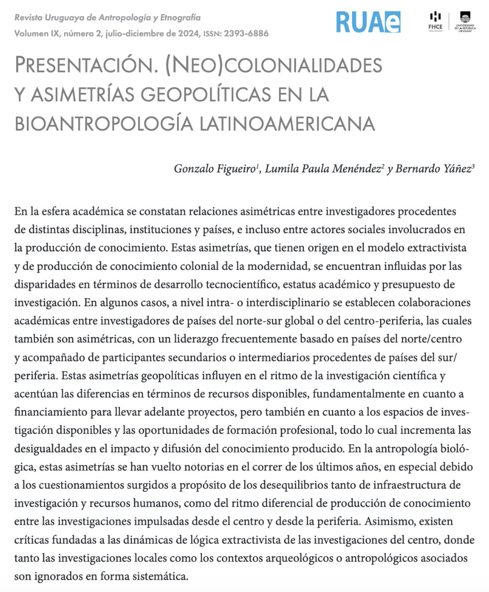 Lumila Paula Menéndez (@lumilapm) on Twitter photo Gracias co-equipers <a href="/_barnavi/">Bernardo Yañez</a> <a href="/FigueiroGonzalo/">Gonzalo Figueiro</a> y a las personas que contribuyeron al dossier <a href="/diballestero/">Dr. Diego Ballestero</a> <a href="/gabulabis/">Gaby Russo</a> <a href="/FranciscoDFR/">Francisco Di Fabio Rocca</a> <a href="/mitoPR/">Dr. Maria A Nieves-Colón</a> (entre otros) fue realmente un gustazo organizar este volumen para profundizar las reflexiones sobre la bioantropologia latinoamericana 1/2 Gracias co-equipers <a href="/_barnavi/">Bernardo Yañez</a> <a href="/FigueiroGonzalo/">Gonzalo Figueiro</a> y a las personas que contribuyeron al dossier <a href="/diballestero/">Dr. Diego Ballestero</a> <a href="/gabulabis/">Gaby Russo</a> <a href="/FranciscoDFR/">Francisco Di Fabio Rocca</a> <a href="/mitoPR/">Dr. Maria A Nieves-Colón</a> (entre otros) fue realmente un gustazo organizar este volumen para profundizar las reflexiones sobre la bioantropologia latinoamericana 1/2