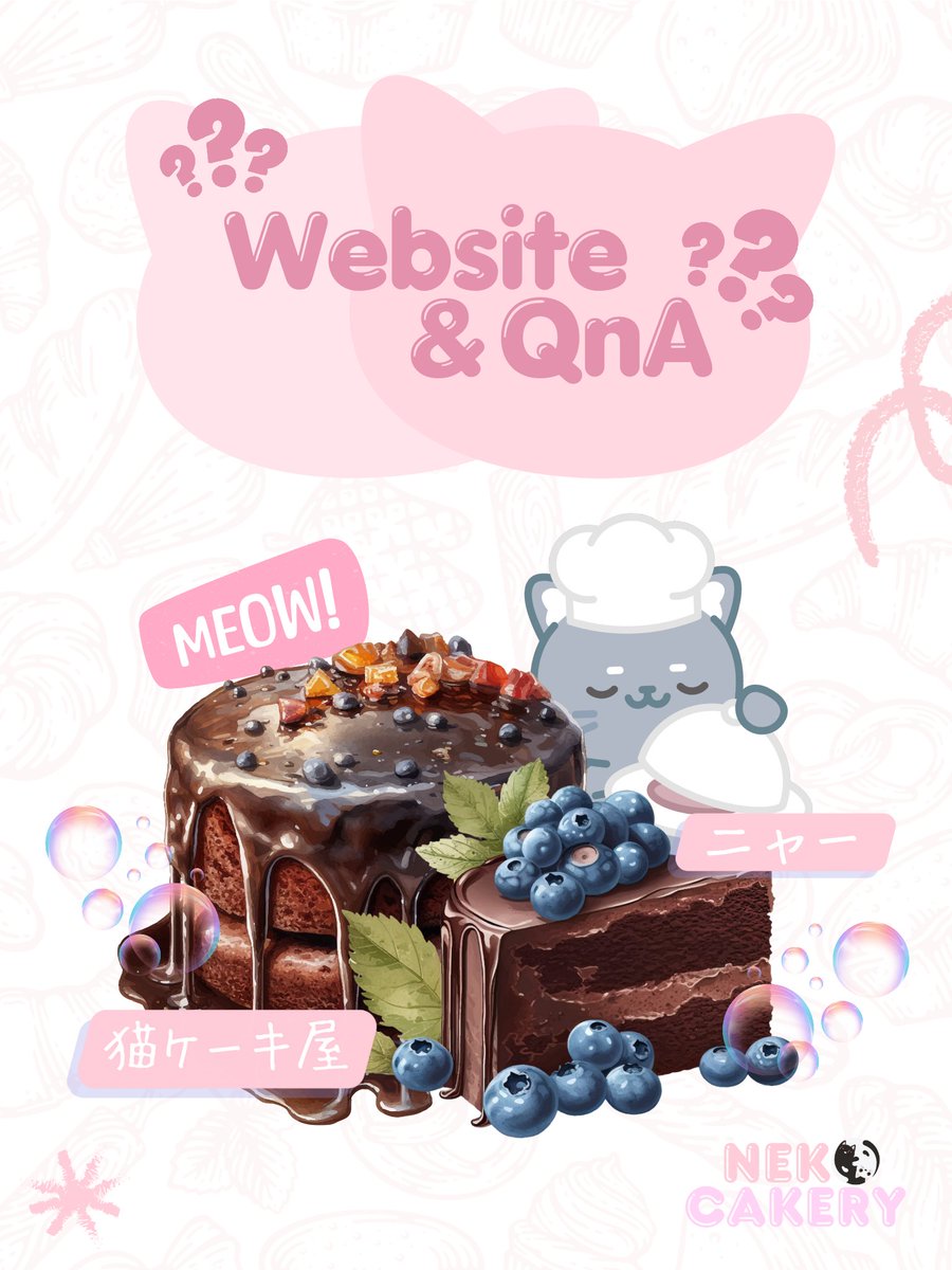 NekoCakery's tweet photo. ⠀
    :¨ ·.· ¨:
     `· .  ୨୧ 𝙢𝙚𝙤𝙬.ᐟ 🐾 . . . . . . . . . . . . . . . . . . . .
Our purrfect website has been launched and accessible anytime. Get to know more about us and feel free to ask if you have any questions or feel confused. 
⠀ https://t.co/1XuiAW7DWq