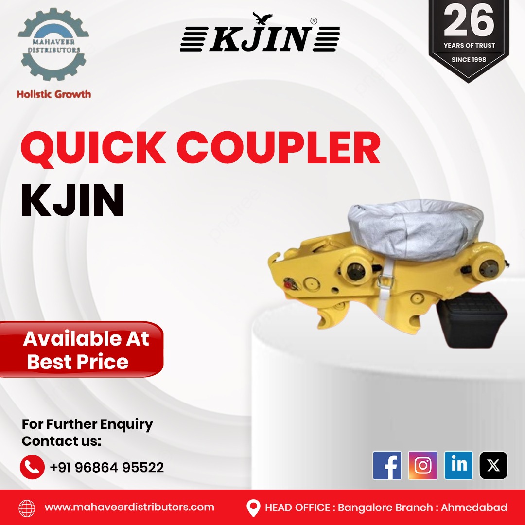 mahaveeritr's tweet image. Upgrade your equipment with our premium Quick Coupler! Durable, efficient, and affordable. Don’t miss out—grab yours today!

#MahaveerDistributors #KJIN #QuickCoupler #EquipmentUpgrade #HeavyMachinery #ConstructionTools #EfficientTools #MachineryParts #AffordableTools #Durable
