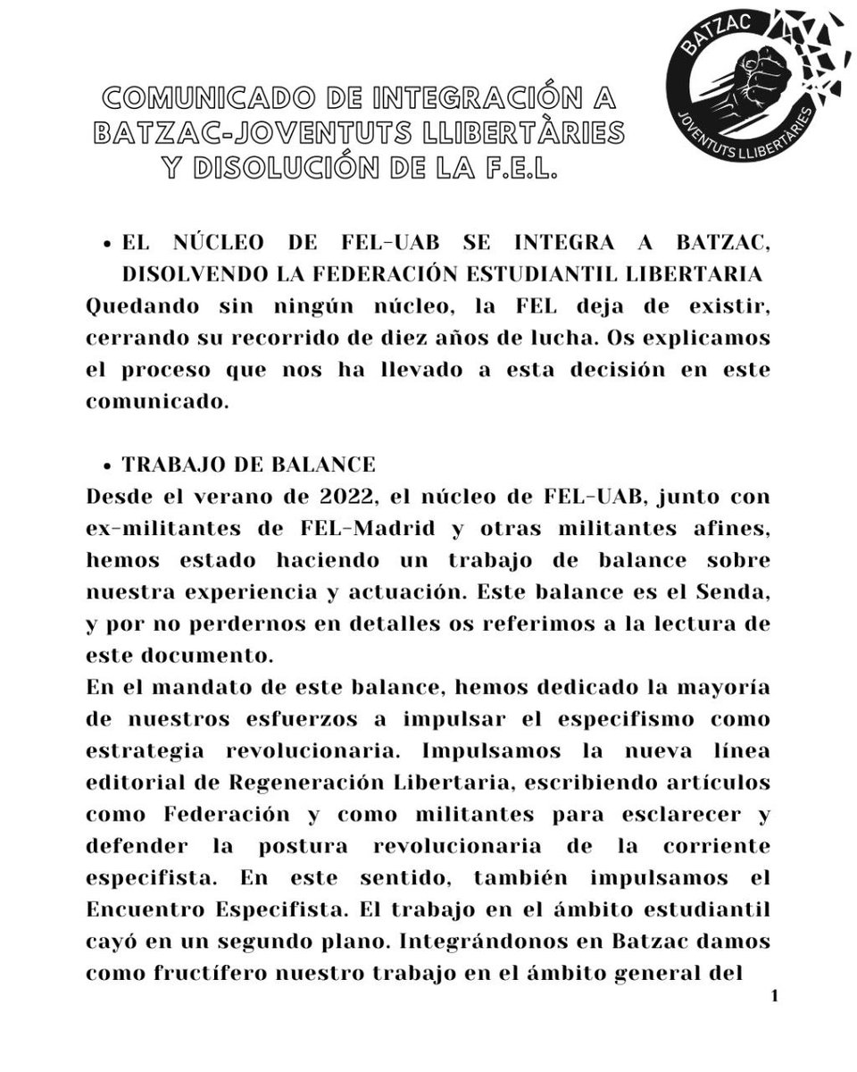 Federación Estudiantil Libertaria - FEL tweet media
