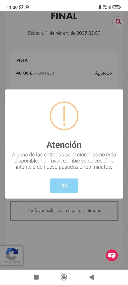MNavarro7's tweet photo. A las 11 clavadas daba la opción de comprar y, sin haber pasado un minuto y habiendo seleccionado dos, todo agotado. Conexión desde varios dispositivos a la vez...

No sé Rick 🤔

@BenidormFestTVE https://t.co/PaQC8N6Hsl