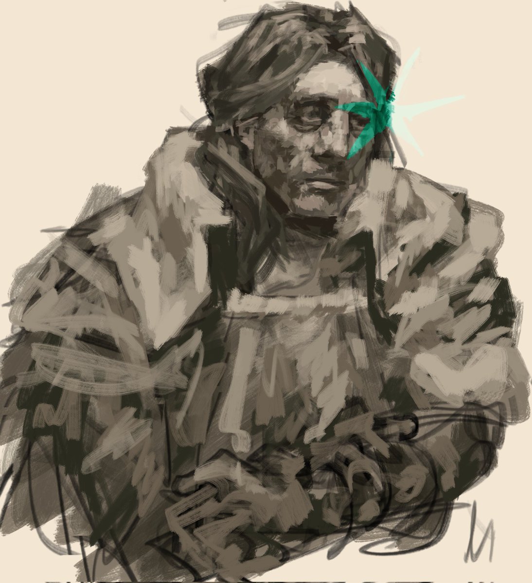 schwwr's tweet image. ludwig doodle in honor of hard day today oahhh damn I forgot mu favorite stubble on his chin. #bloodborne