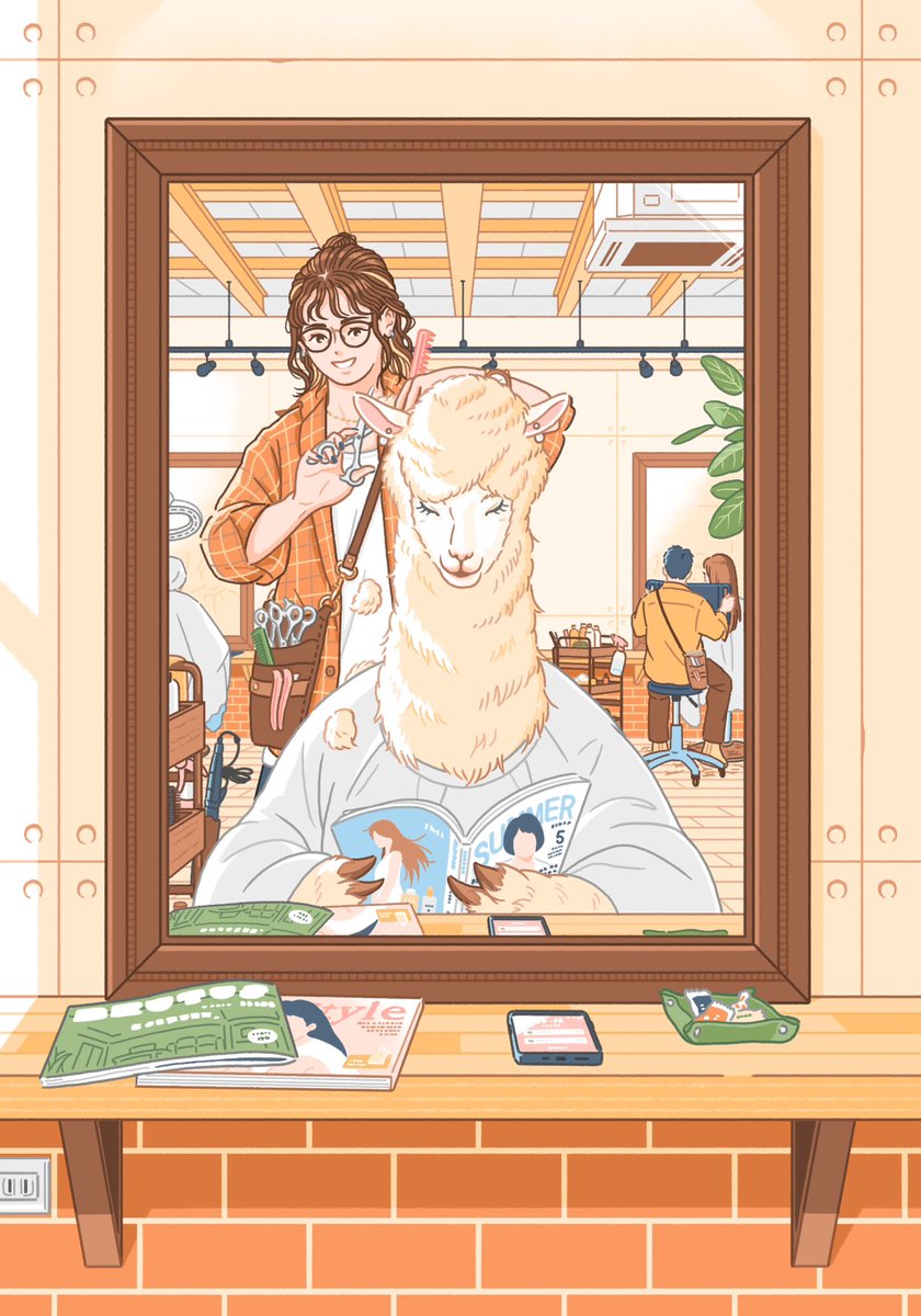 「今日は #美容室の日  」|水川雅也 | イラストレーターのイラスト