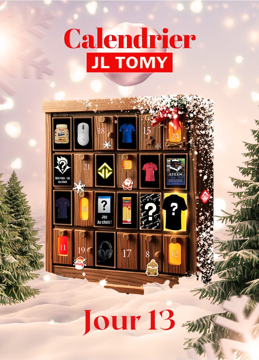 🎄 Calendrier de l’avent - JOUR 13 🎅

Tentez de remporter un 𝗣𝗔𝗖𝗞 𝗩𝗔𝗟𝗢𝗥𝗔𝗡𝗧 𝗔𝗨 𝗖𝗛𝗢𝗜𝗫 ! 🎮

Pour participer :
➡️ Follow <a href="/JLTomyTV/">JL Toto</a>
➡️ Retweet ce tweet  

⌛️ T.A.S le 14/12/2024
💚 Bonne chance !