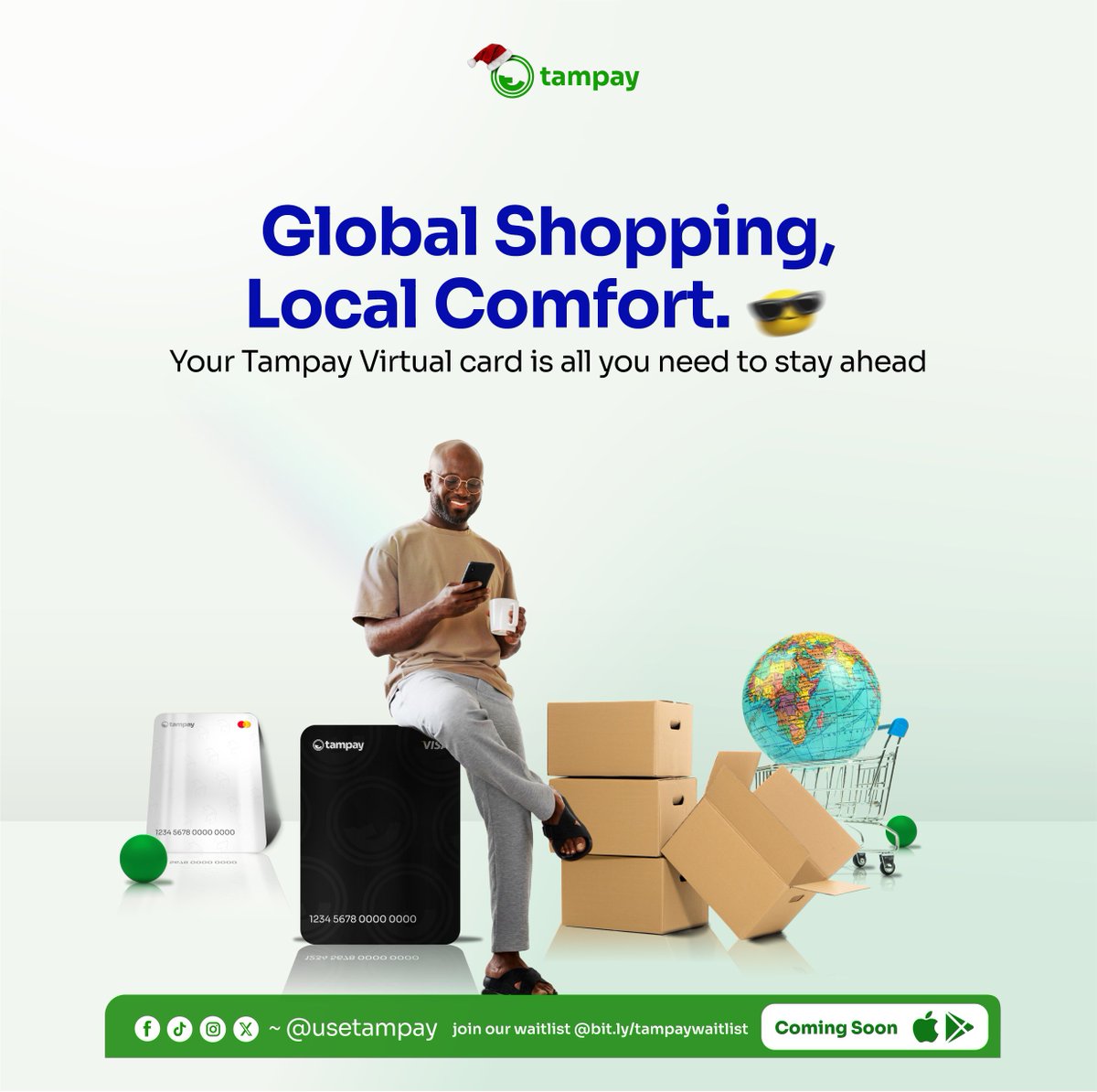 usetampay's tweet photo. Shop smart #WithTampay’s virtual cards! Awesome rates, zero worries.
Coming to you soon!
#TampayIsComing #UseTampay https://t.co/xzf7wbnmDn