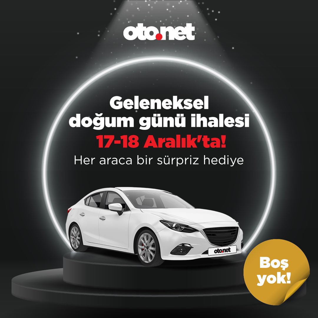 oto.net’in Geleneksel Doğum Günü İhalesine hazır mısınız? 🌟

11.⁠ ⁠yaşımızı kutladığımız bu özel günlerde, 17-18 Aralık'ta düzenleyeceğimiz geleneksel doğum günü ihalemizde her araca sürpriz hediyeler sizleri bekliyor. 

#otonet