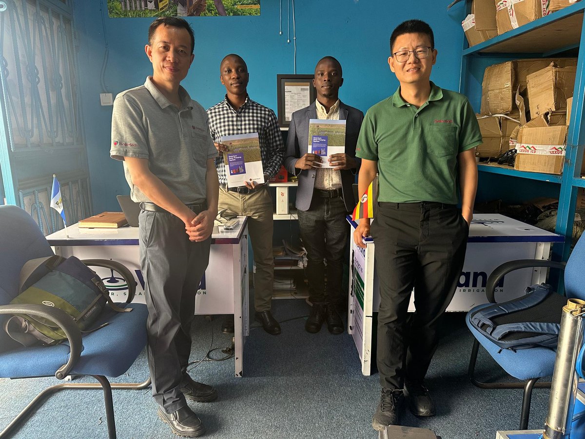LtdVand's tweet photo. We were excited to host a team from Solartech, Our manufacturers for solartech Solar pump inverters. Solartech inverters are the future of Solar water pumping systems in Uganda and able to run a variety of motors from different pump manufacturers. https://t.co/BbELv2tfBR