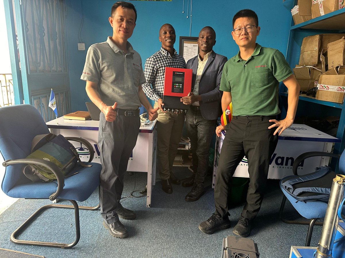 LtdVand's tweet photo. We were excited to host a team from Solartech, Our manufacturers for solartech Solar pump inverters. Solartech inverters are the future of Solar water pumping systems in Uganda and able to run a variety of motors from different pump manufacturers. https://t.co/BbELv2tfBR