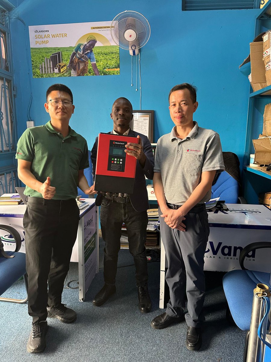 LtdVand's tweet photo. We were excited to host a team from Solartech, Our manufacturers for solartech Solar pump inverters. Solartech inverters are the future of Solar water pumping systems in Uganda and able to run a variety of motors from different pump manufacturers. https://t.co/BbELv2tfBR