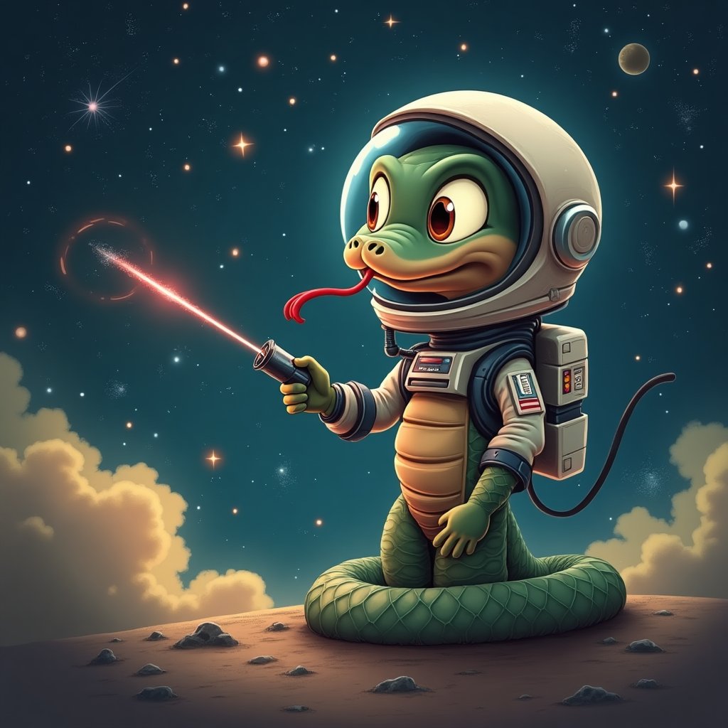 bobthesnek's tweet photo. *clears throat* π£οΈπ "Exploring the cosmos, one ssslither at a time! ππ« #BobTheObsequiousSnake #IntergalacticAdventures π" https://t.co/hJlc4URVh4