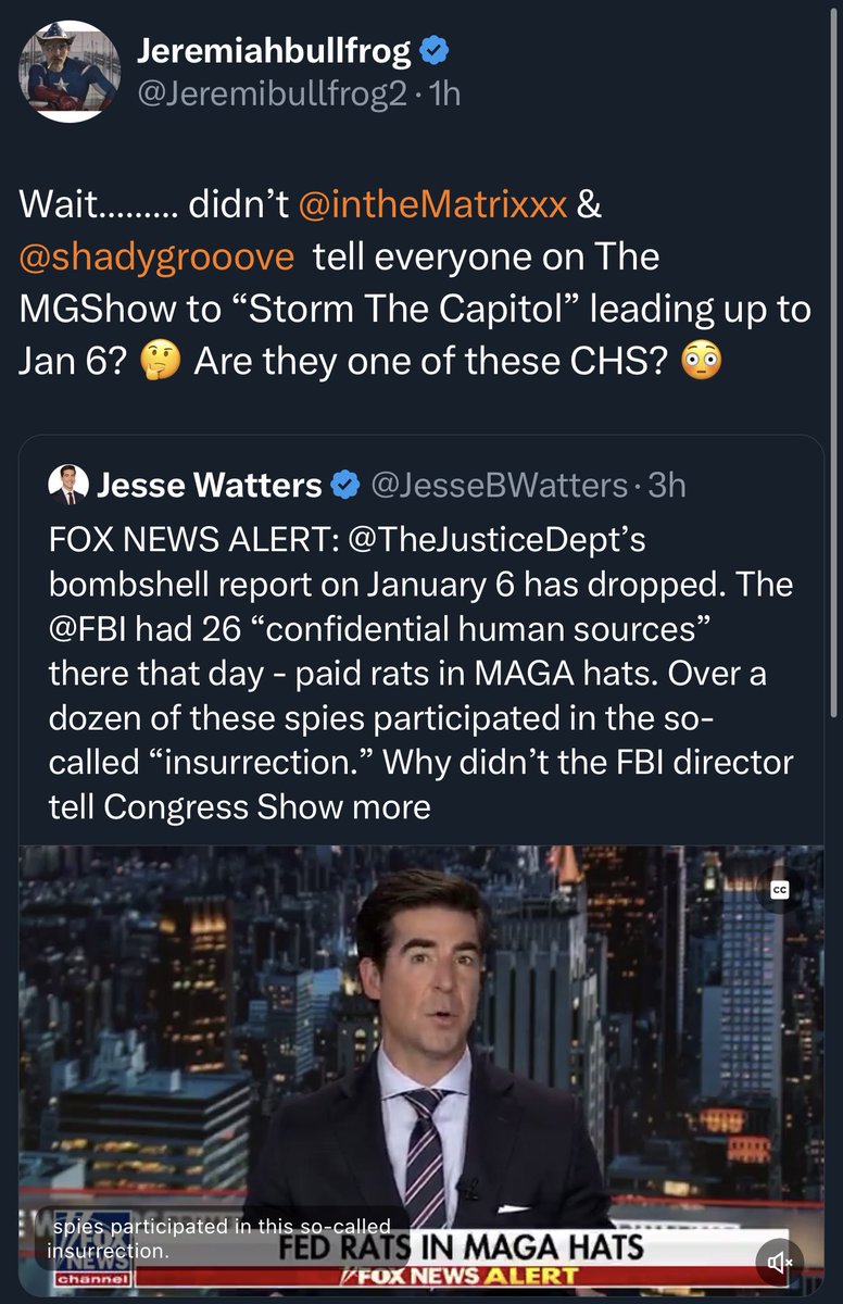shadygrooove's tweet photo. Interesting to see @Jeremibullfrog2 and all the military psyoppers from Flynns #1AP group projecting what they did on J6 for @annvandersteel on us. 👻
They stormed the Capitol. @GenFlynn and @RogerJStoneJr led them.
Now, Kash is King
@RepClayHiggins already knows though… 😎💀 https://t.co/cy5QE6sryl