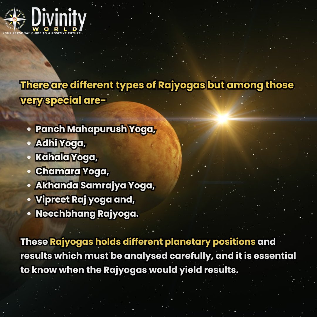 _DivinityWorld's tweet image. What are the Effects of Raj Yoga in a Kundli? (2/2)

For Consultation, Visit Website: divinityworld.com⁠ Or, Call Us: +91 9990555034 / +9111141185034

#divinityworld #astrology #vedicastrology #Horoscope #zodiac #rajyoga #kundali #astroloji #ZodiacSigns