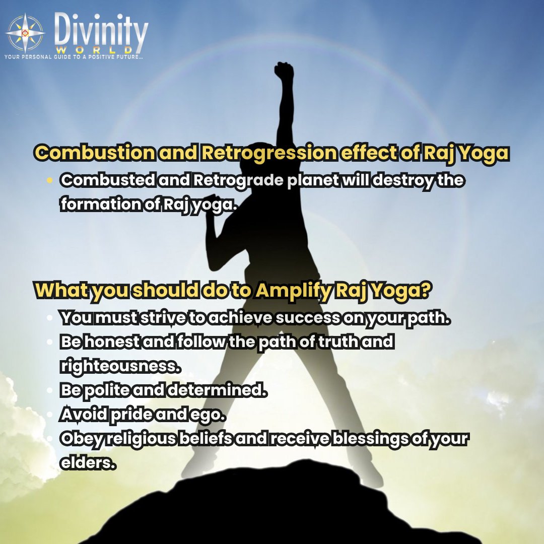 _DivinityWorld's tweet image. What are the Effects of Raj Yoga in a Kundli? (2/2)

For Consultation, Visit Website: divinityworld.com⁠ Or, Call Us: +91 9990555034 / +9111141185034

#divinityworld #astrology #vedicastrology #Horoscope #zodiac #rajyoga #kundali #astroloji #ZodiacSigns