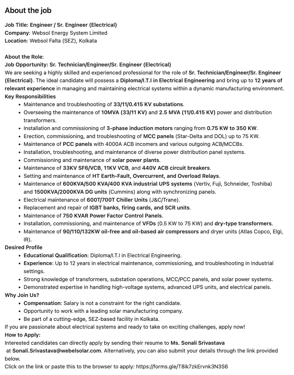 TheObscureInt's tweet photo. #websol new senior hiring for cell/epc suggests plans for expansion are in full swing

Link to anyone who wishes to apply! 
https://t.co/Ow2jL2hEEs

#RenewableEnergy #waareeenergies #websolenergy https://t.co/Ibw5zaRXzX